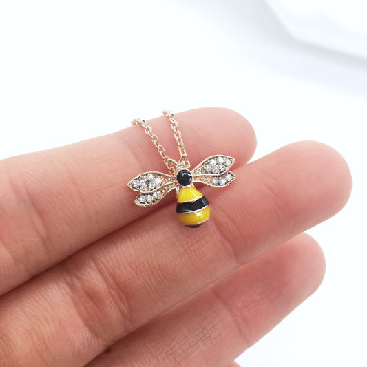 Rose gold plated Bumble Bee design Necklace for girls