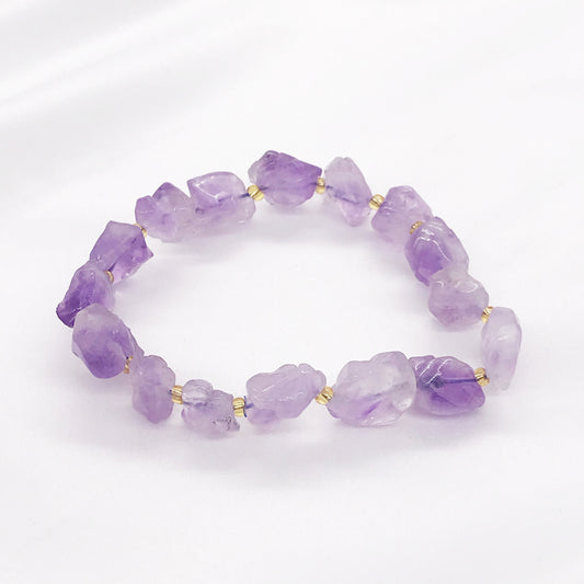 Natural Purple Amethyst Bracelet, Crystal Bracelet