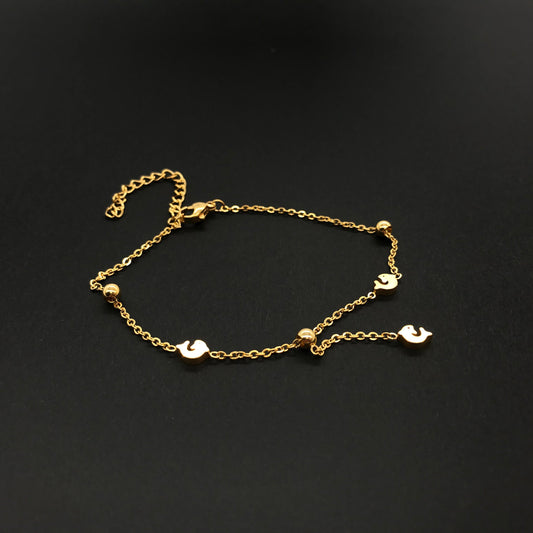 Dolphin Bracelet, 18k Gold filled Dolphin Bracelet, Dolphin jewelry