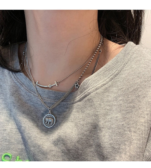 925 Sterling Silver Smiley Face Chain Necklace